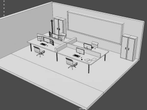 low poly office 3D Model