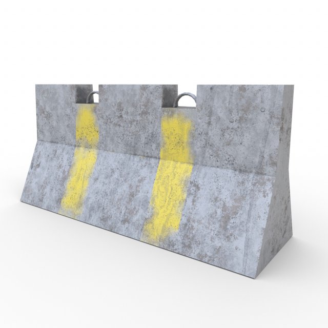 concrete barrier - pbr Model 3D .c4d .max .obj .3ds .fbx .stl .blend 
