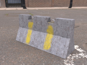 concrete barrier - pbr Model 3D