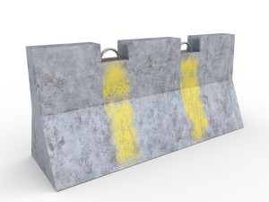 concrete barrier - pbr Model 3D