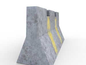concrete barrier - pbr Model 3D