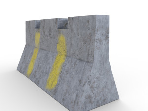 concrete barrier - pbr Model 3D