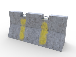 concrete barrier - pbr Model 3D