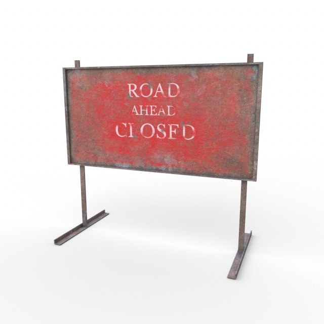 warning road signs - pbr 3Dモデル .c4d .max .obj .3ds .fbx .stl .blend 