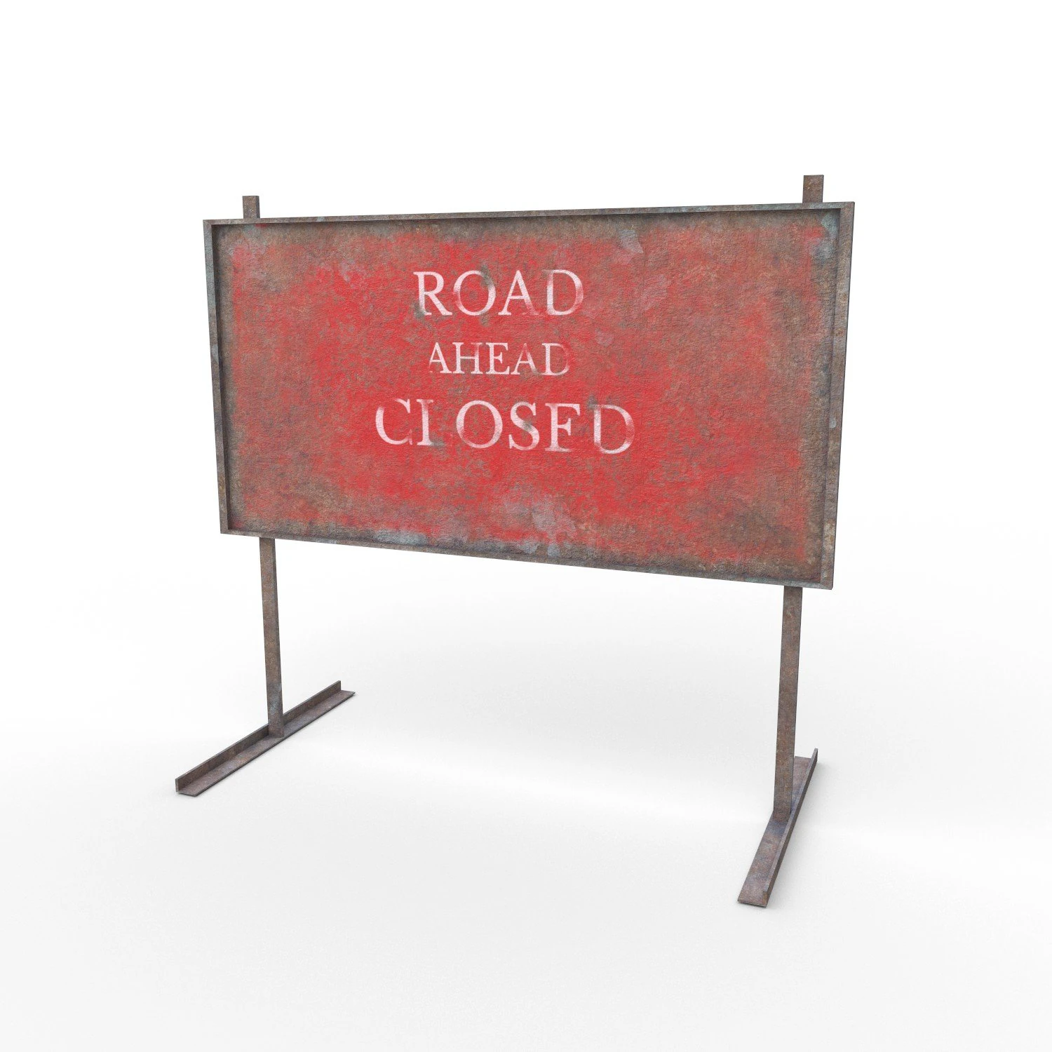 warning road signs - pbr 3D Model .c4d .max .obj .3ds .fbx .stl .blend 