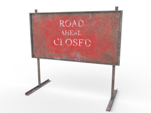 warning road signs - pbr 3D Model
