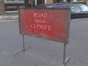 warning road signs - pbr 3Dモデル