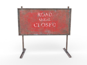 warning road signs - pbr 3Dモデル