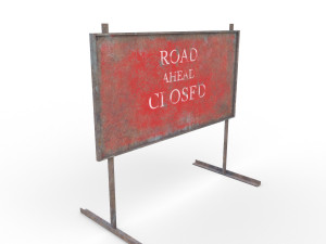 warning road signs - pbr 3Dモデル