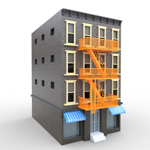 nyc building 4 - pbr Model 3D .c4d .max .obj .3ds .fbx .stl .blend 