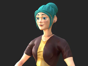 캐릭터 양식에 일치시키는 소녀 3D 모델