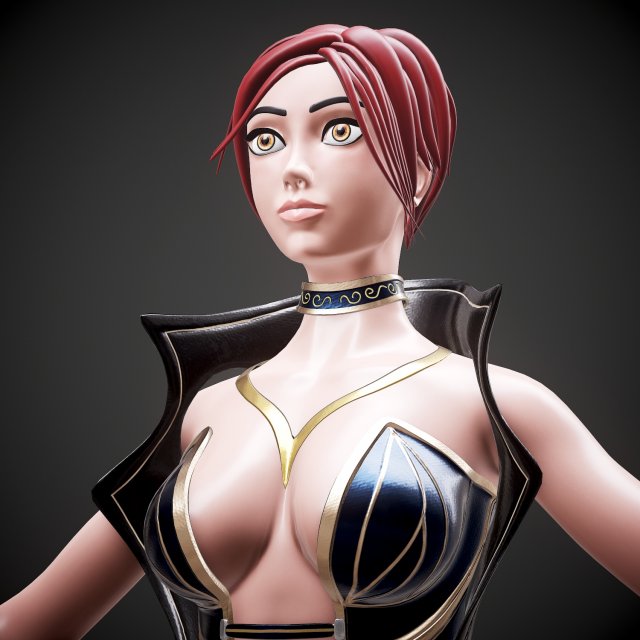 character human girl - game ready Modèle 3D .c4d .max .obj .3ds .fbx .stl .blend 