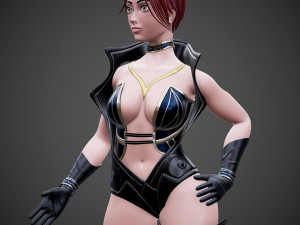 character human girl - game ready Modèle 3D