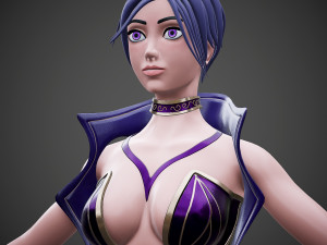 character human girl - game ready Modèle 3D