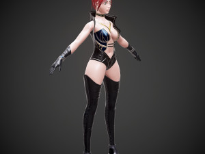character human girl - game ready Modèle 3D
