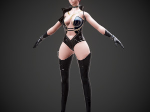 character human girl - game ready Modèle 3D