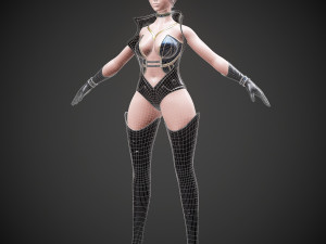 character human girl - game ready Modèle 3D