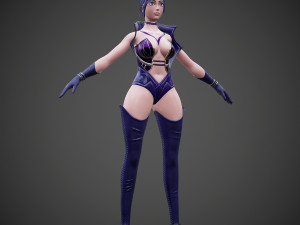 character human girl - game ready Modèle 3D