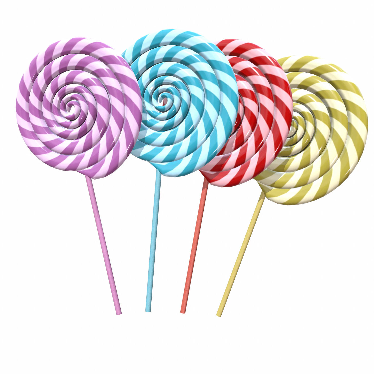 christmas swirl lollipop 3D Model .c4d .max .obj .3ds .fbx .stl .blend