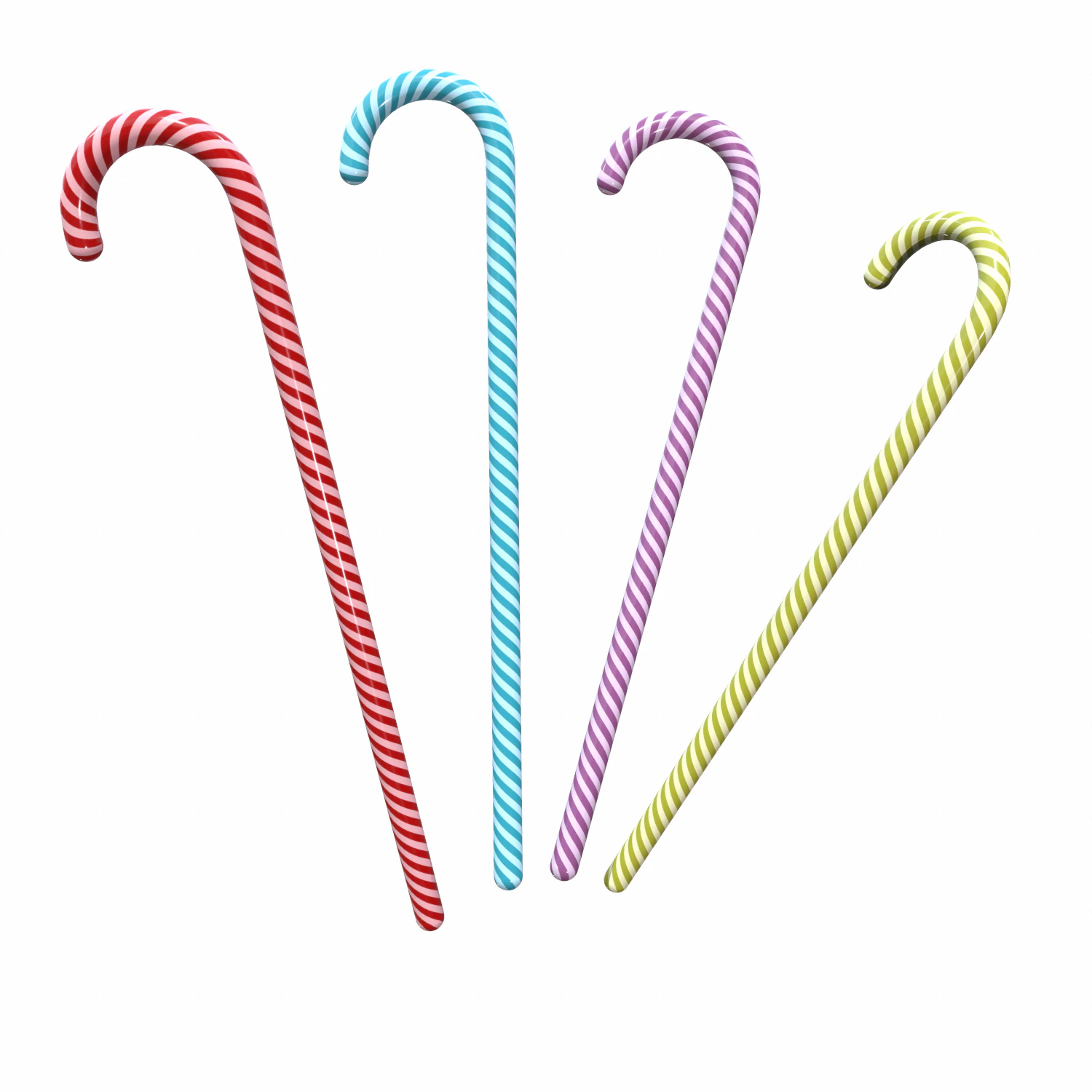 christmas candy cane 3D Model .c4d .max .obj .3ds .fbx .stl .blend 