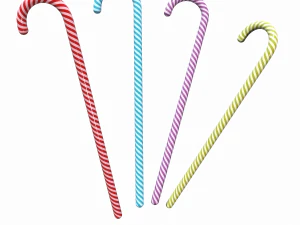 permen tongkat natal Model 3D