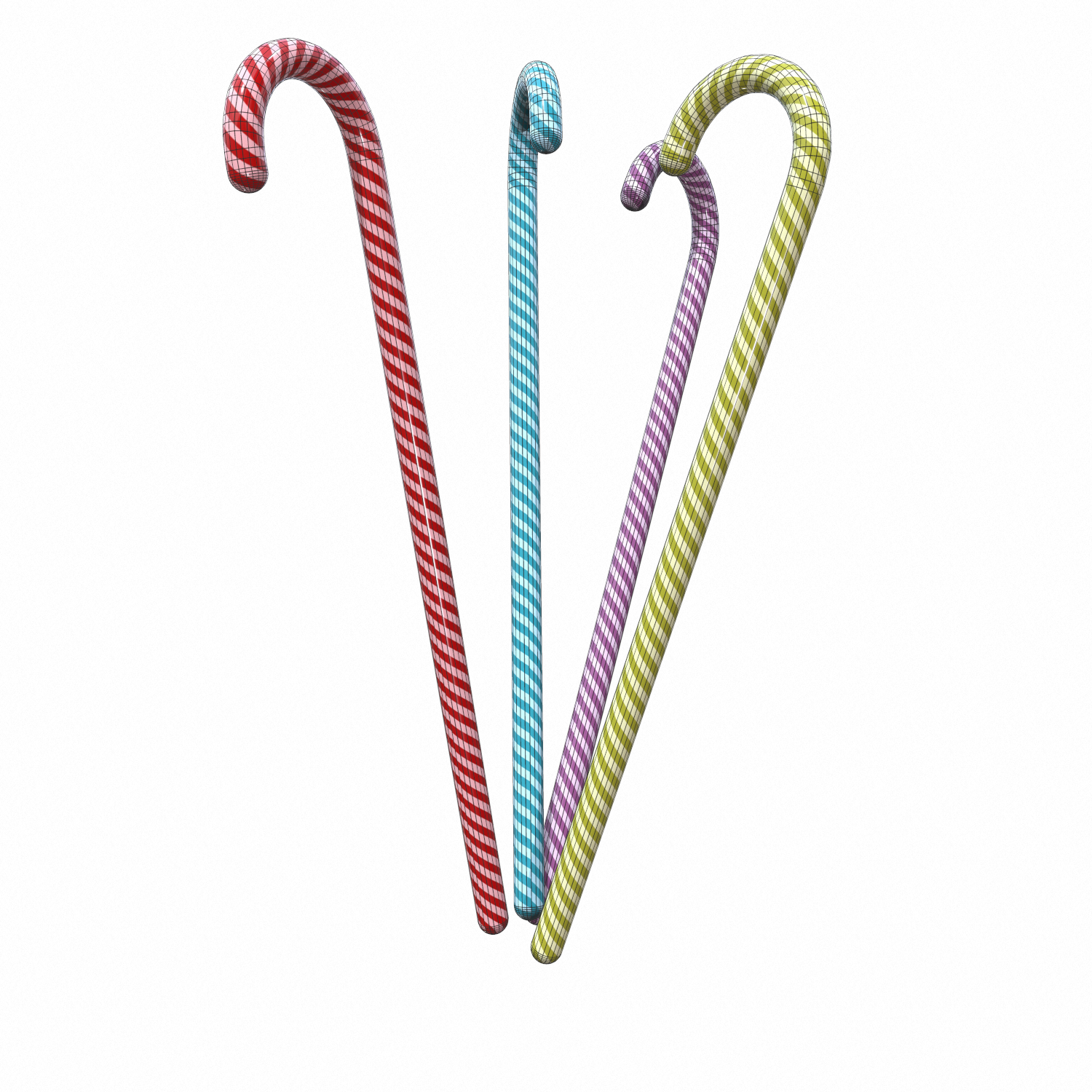 christmas candy cane 3D Model in Sweets 3DExport