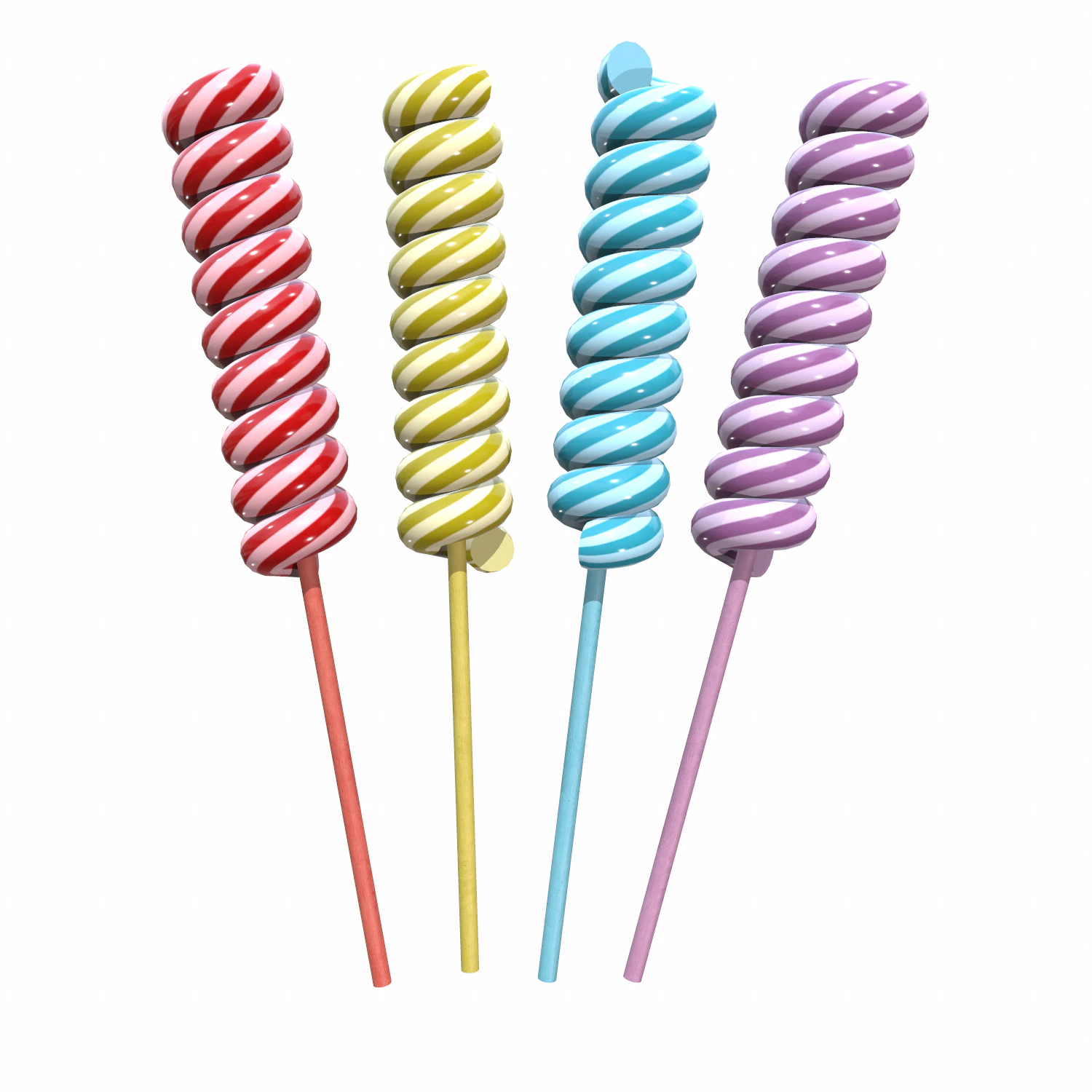 christmas twisted lollipop 3D Model .c4d .max .obj .3ds .fbx .stl .blend