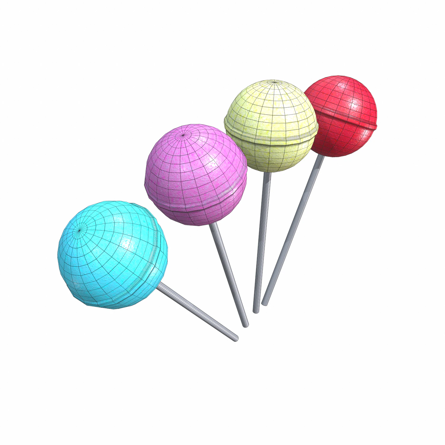 christmas lollipop 3D Model .c4d .max .obj .3ds .fbx .stl .blend