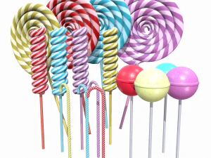 yılbaşı renkli lolipoplar 3D Model
