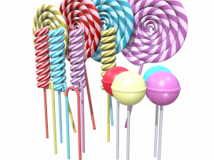 christmas colorful lollipops 3D Model
