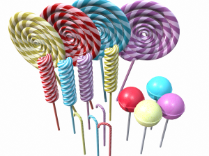 christmas colorful lollipops 3D Model