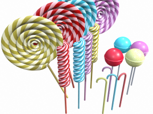 christmas colorful lollipops 3D Model