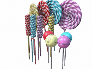 christmas colorful lollipops 3D Model