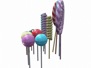 christmas colorful lollipops 3D Model