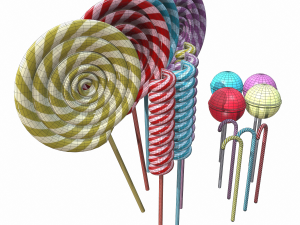 christmas colorful lollipops 3D Model