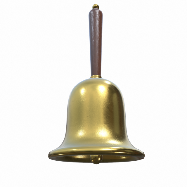 gold hand bell - pbr 3D 모델 .c4d .max .obj .3ds .fbx .stl .blend 