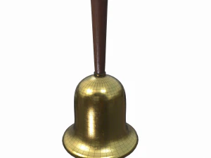 gold hand bell - pbr 3D Model