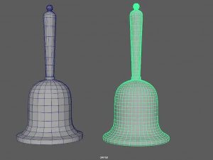 gold hand bell - pbr 3D Model
