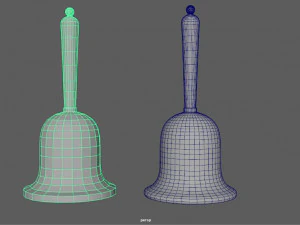 gold hand bell - pbr 3D Model