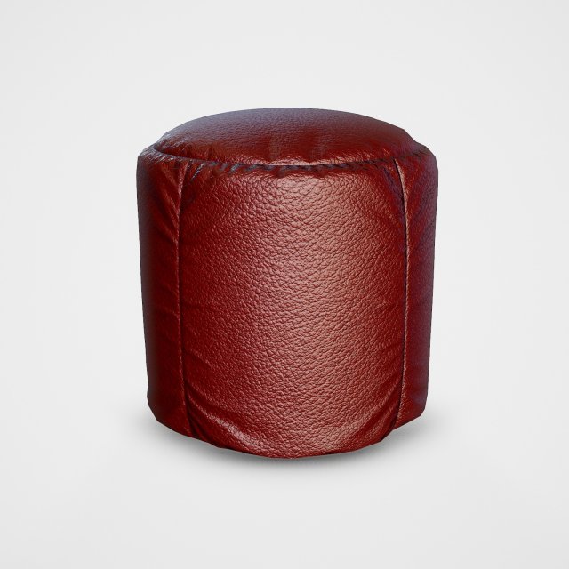 pouf leater stool - pbr Modelo 3D .c4d .max .obj .3ds .fbx .stl .blend 