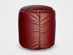 pouf leater stool - pbr Modelo 3D