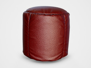 pouf leater stool - pbr Modelo 3D