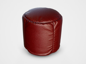 pouf leater stool - pbr Modelo 3D