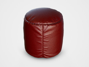 pouf leater stool - pbr Modelo 3D