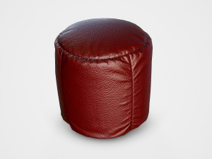 pouf leater stool - pbr Modelo 3D