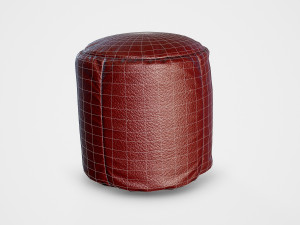 pouf leater stool - pbr Modelo 3D