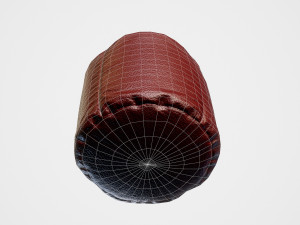 pouf leater stool - pbr Modelo 3D