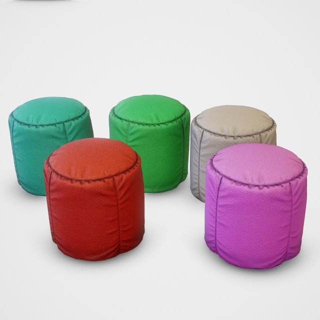 pouf stool colors - pbr 3D Model .c4d .max .obj .3ds .fbx .stl .blend 