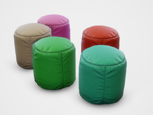 pouf stool colors - pbr 3D Model