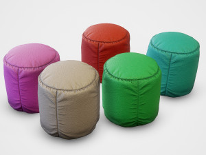 pouf stool colors - pbr 3D Model